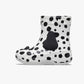 Crocs Classic I AM Dalmatian Boot T - מגפי קרוקס לילדים בהדפס דלמטים בצבע לבן/שחור