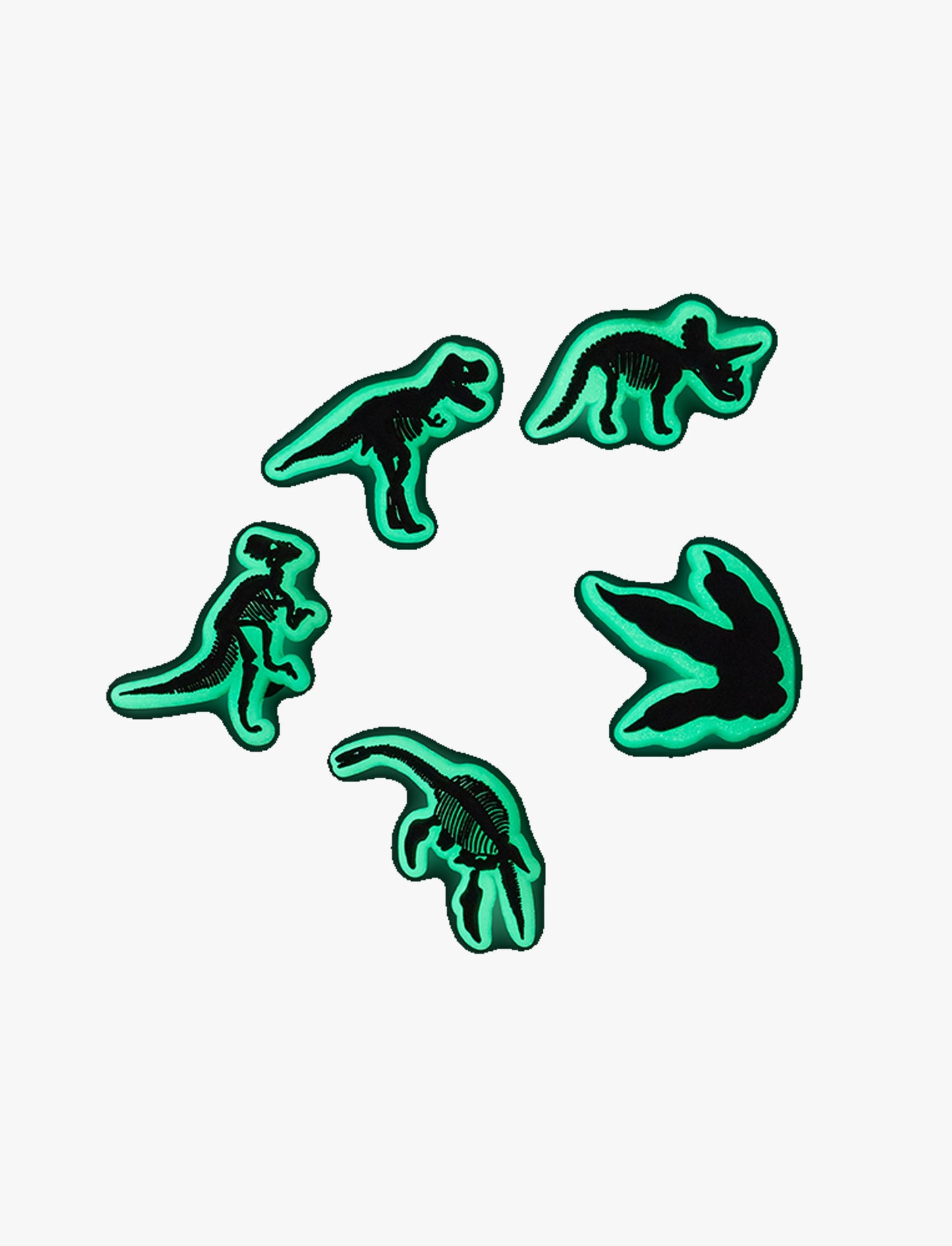 Crocs Jibbitz Glow In The Dark Dino 5 Pack - מארז ג'יביטים קרוקס זוהר בחושך