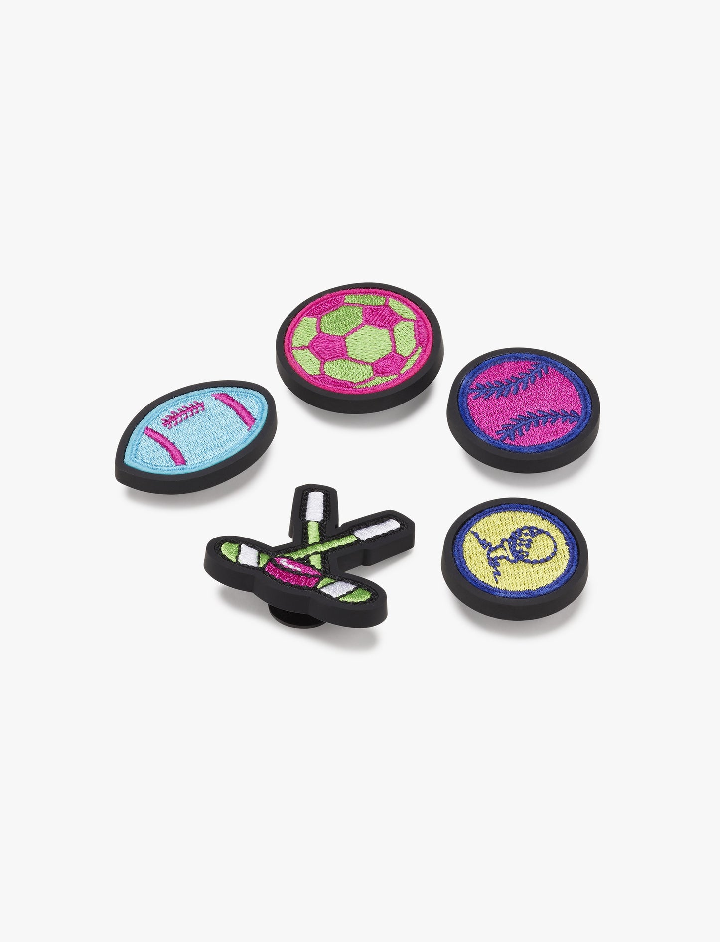 Crocs Jibbitz Neon Sports Patches 5 Pack - מארז ג'יביטים קרוקס