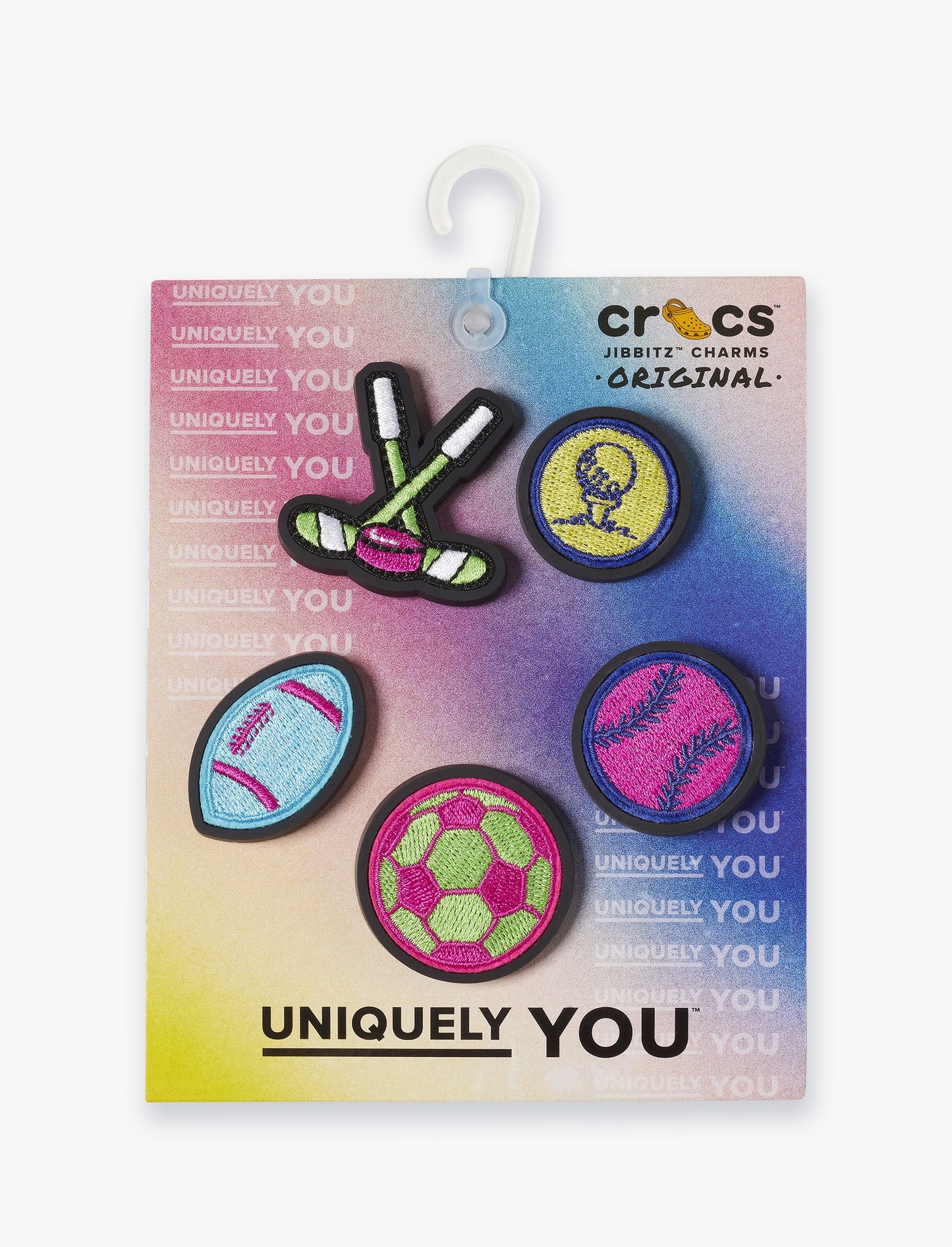 Crocs Jibbitz Neon Sports Patches 5 Pack - מארז ג'יביטים קרוקס