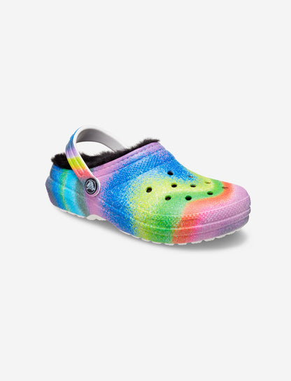 Crocs Classic Lined Spray Dye Clog K - כפכפי קרוקס עם פרווה צבעונית לילדים