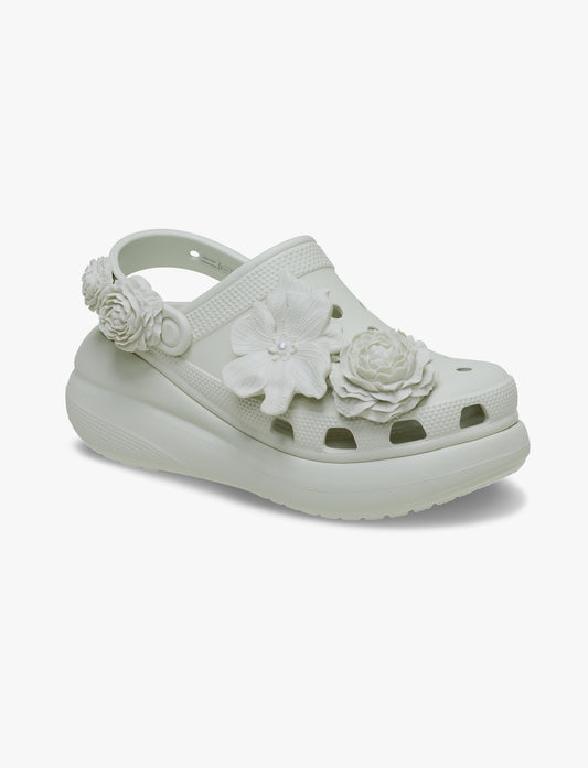 Crocs Crush Bouquet - כפכפי פלטפורמה קרוקס לנשים בצבע אפור