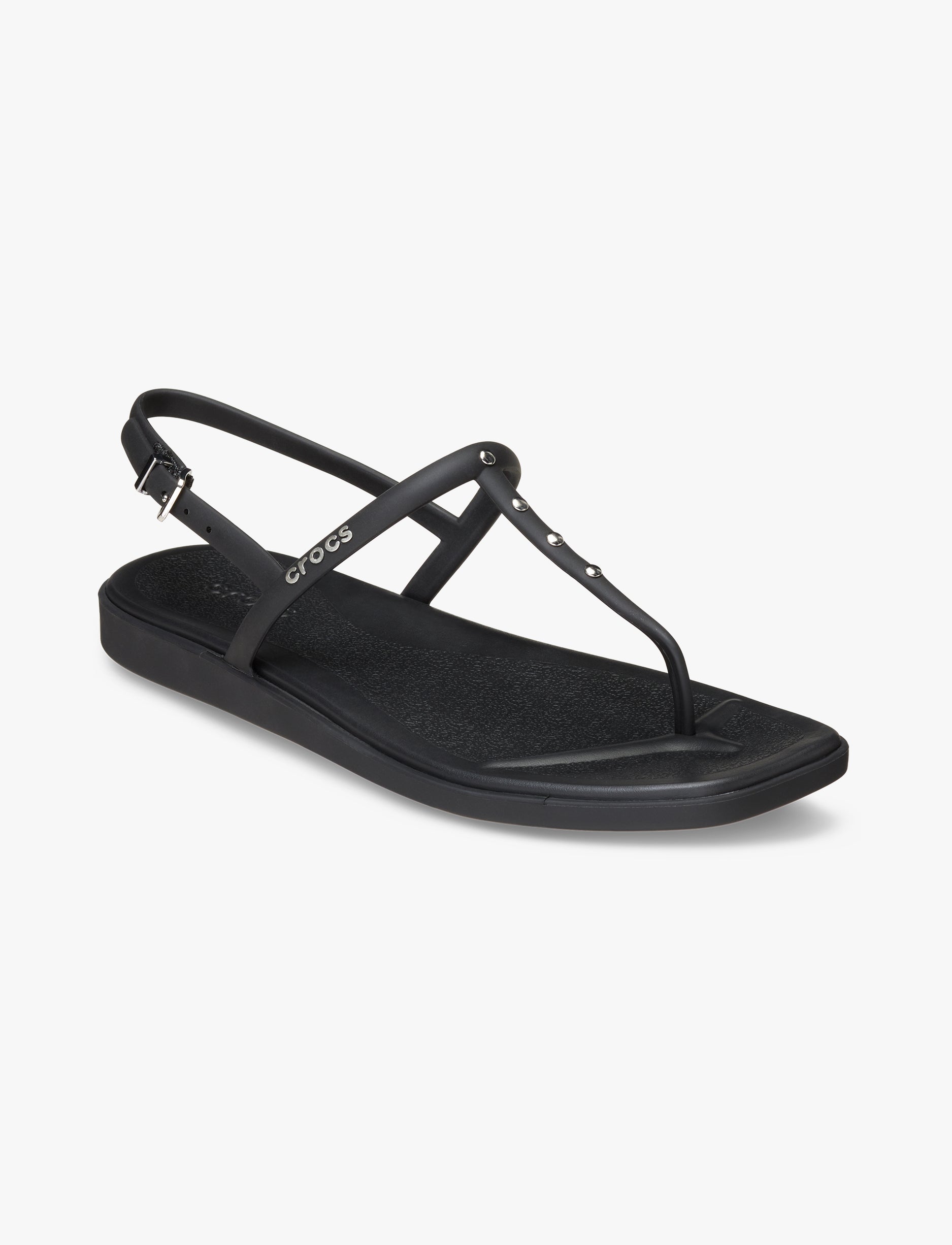 Crocs Miami Studded Thong Flip - סנדלי קרוקס מיאמי לנשים בצבע שחור החל ...