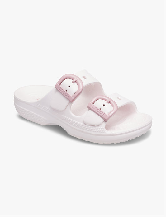 Crocs Saturday Enamel Buckle Sandal - כפכפי קרוקס לנשים בצבע ורוד קרחוני