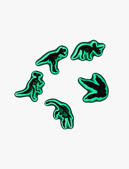 Crocs Jibbitz Glow In The Dark Dino 5 Pack - מארז ג'יביטים קרוקס זוהר בחושך