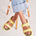 Lemon Jelly Savana Slide -כפכפי פלטפורמה למון ג'ילי עם רצועות אבזם ומדרסים מנומרים לנשים